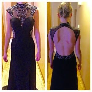 black unique prom dress